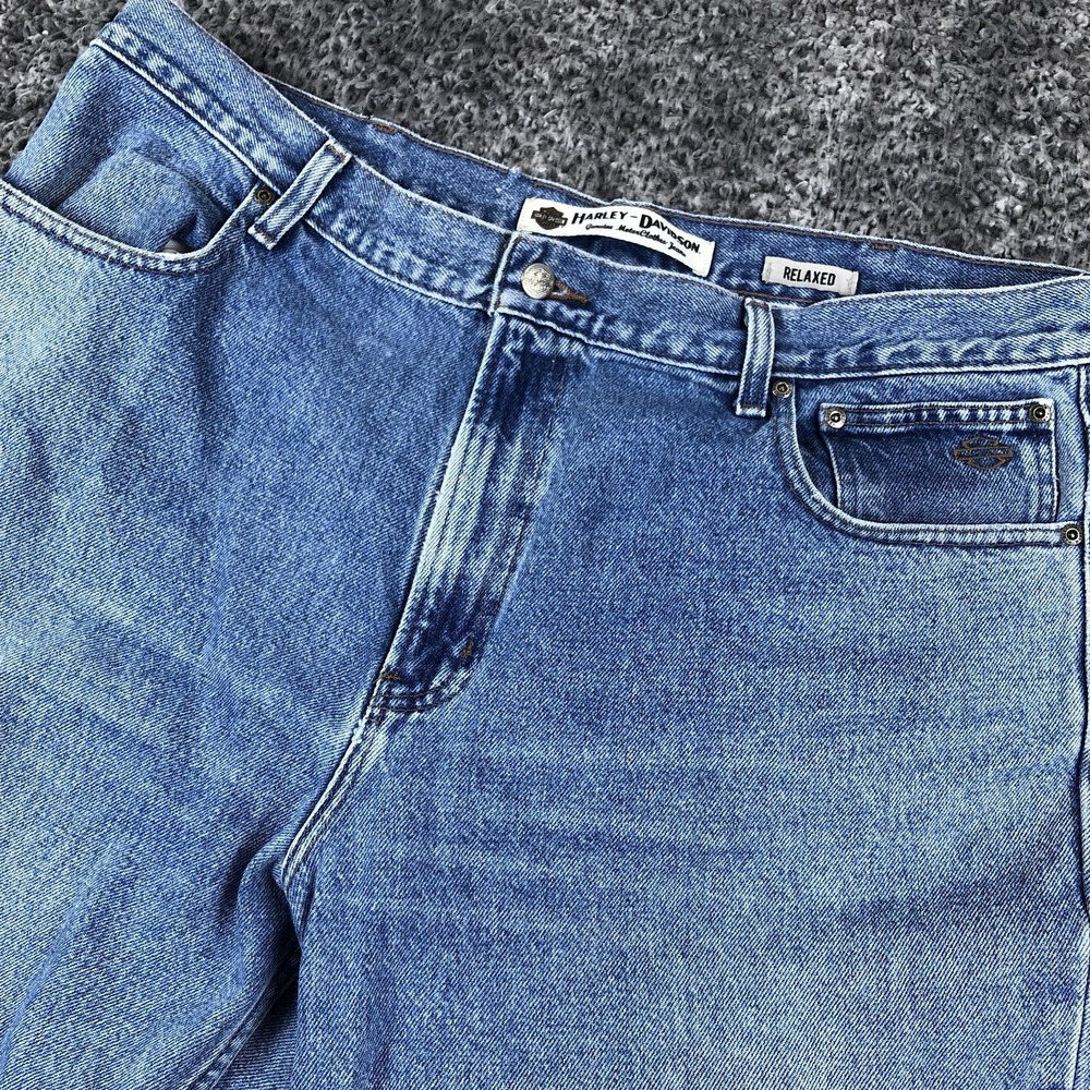 Harley-Davidson Jeans‎ Mens 40x30 Blue Relaxed Fit Straight Leg Denim Motorcycle